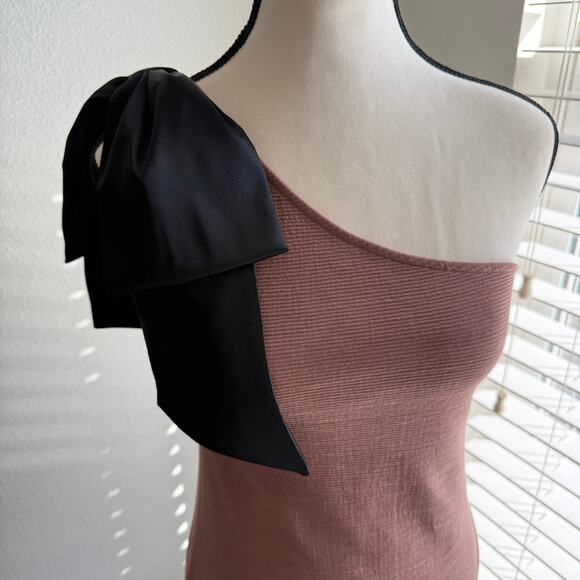 Maeve by Anthropologie Bow Shoulder Ribbed Tank Top Brown XS - Picture 2 of 16